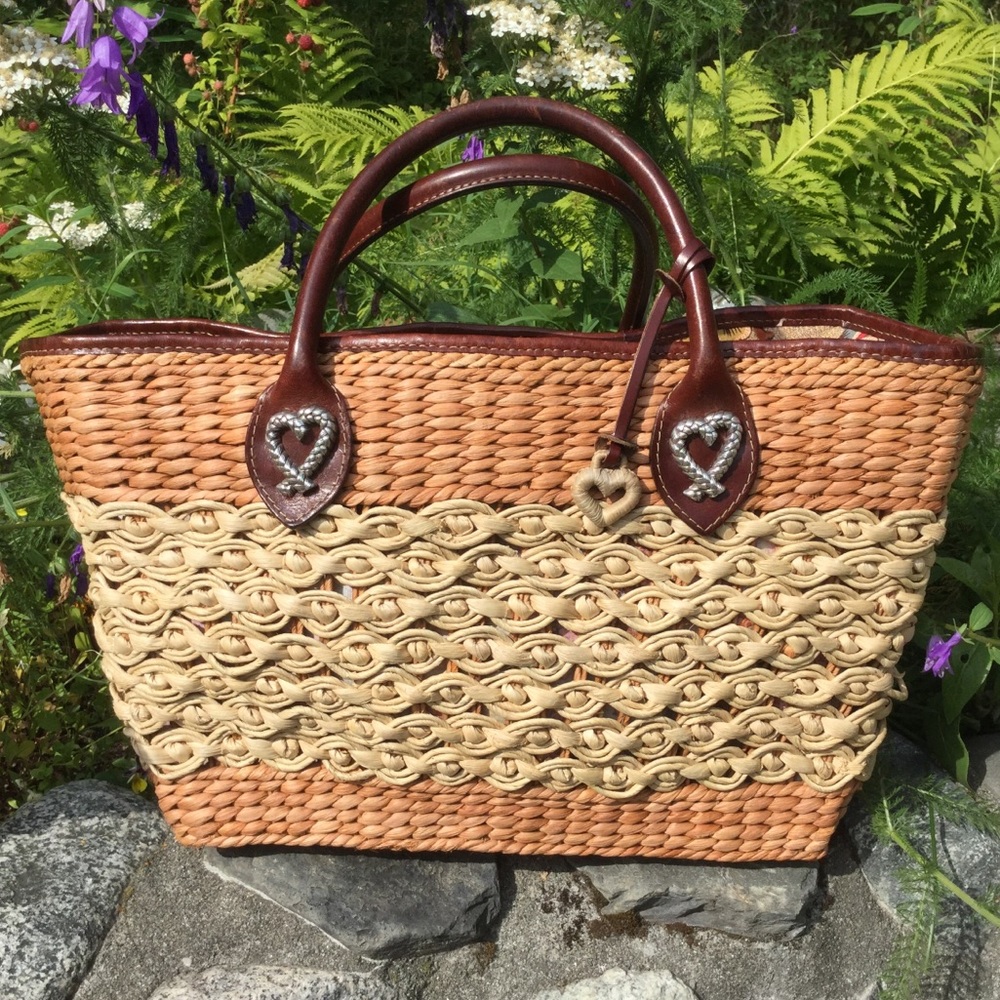 Brighton Straw and Leather Tote